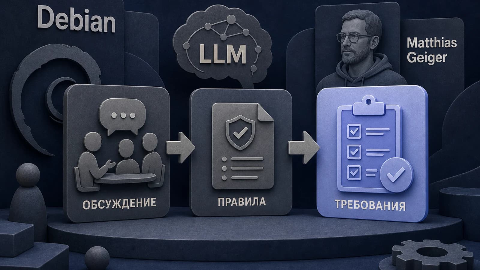 Инфографика: Debian — формализация ИИ-требований