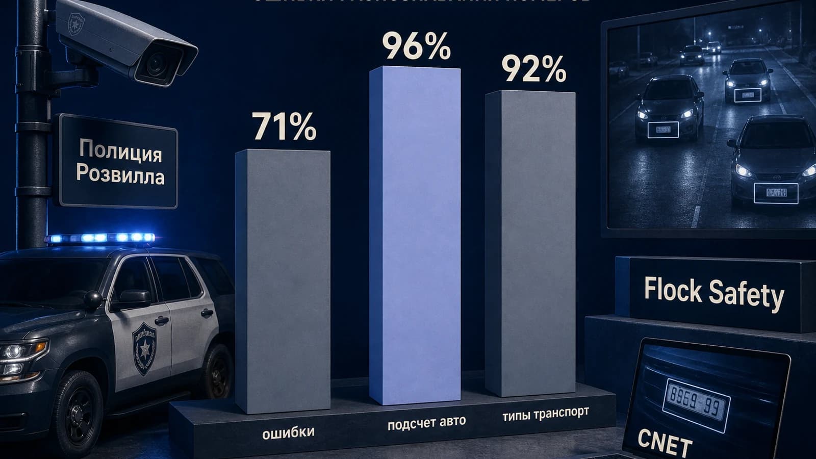 Инфографика: 71% ошибки распознавания номеров