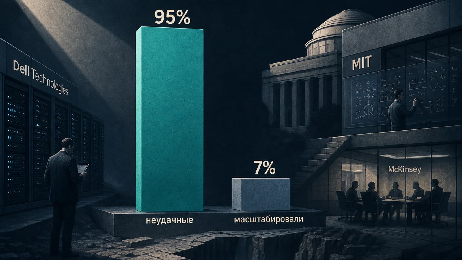 Инфографика: 95% пилотных ИИ-проектов