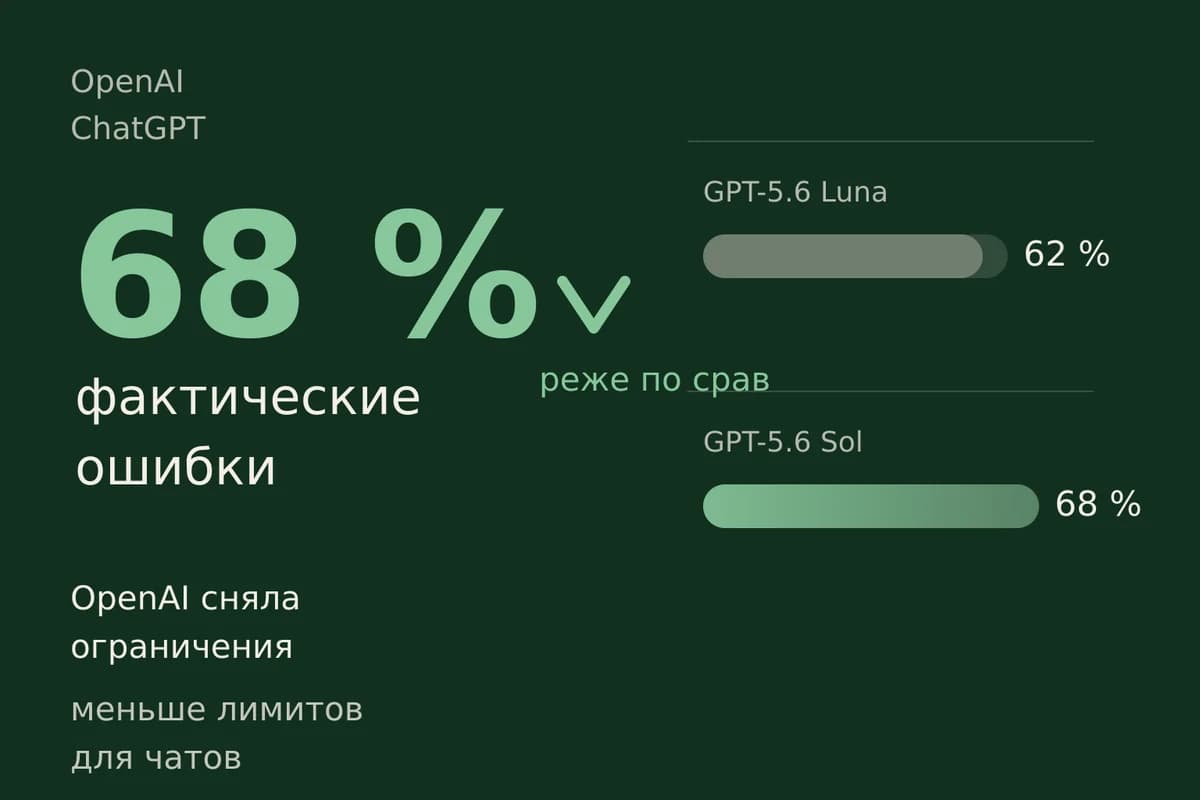 OpenAI уберёт лимиты на текстовые чаты в ChatGPT и переведёт пользователей на GPT-5.6