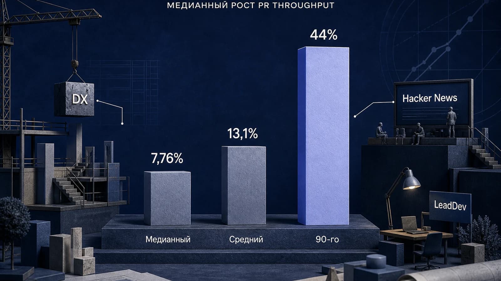 Инфографика: 7,76% медианный рост PR throughput